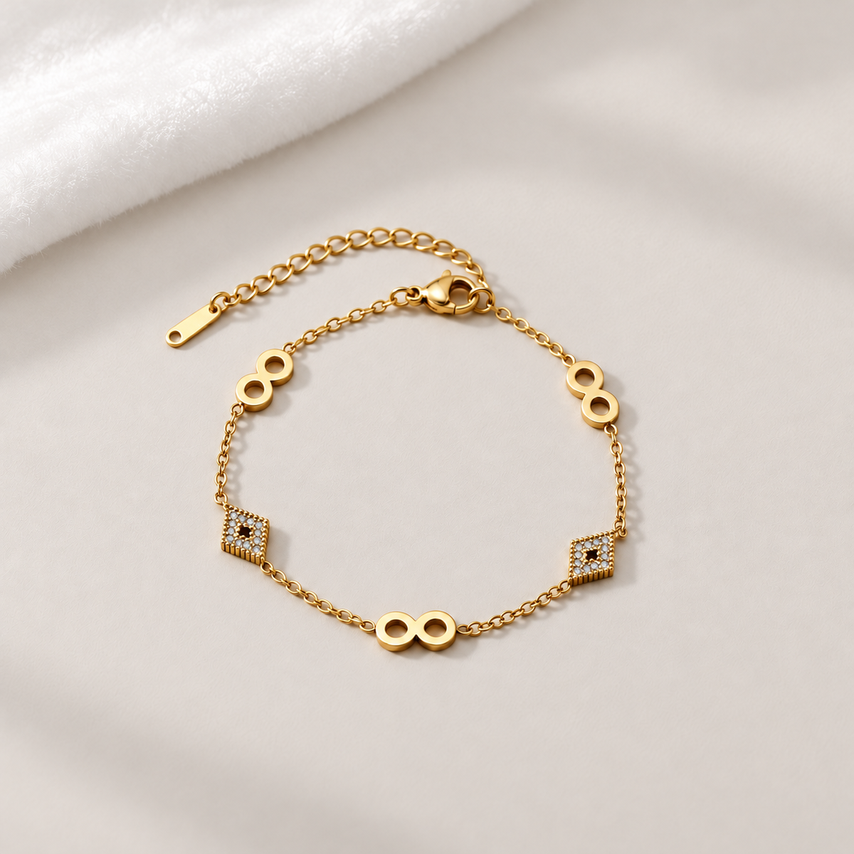 Infinity Rhombus Crystal Bracelet