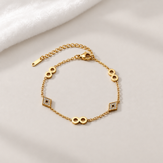 Infinity Rhombus Crystal Bracelet