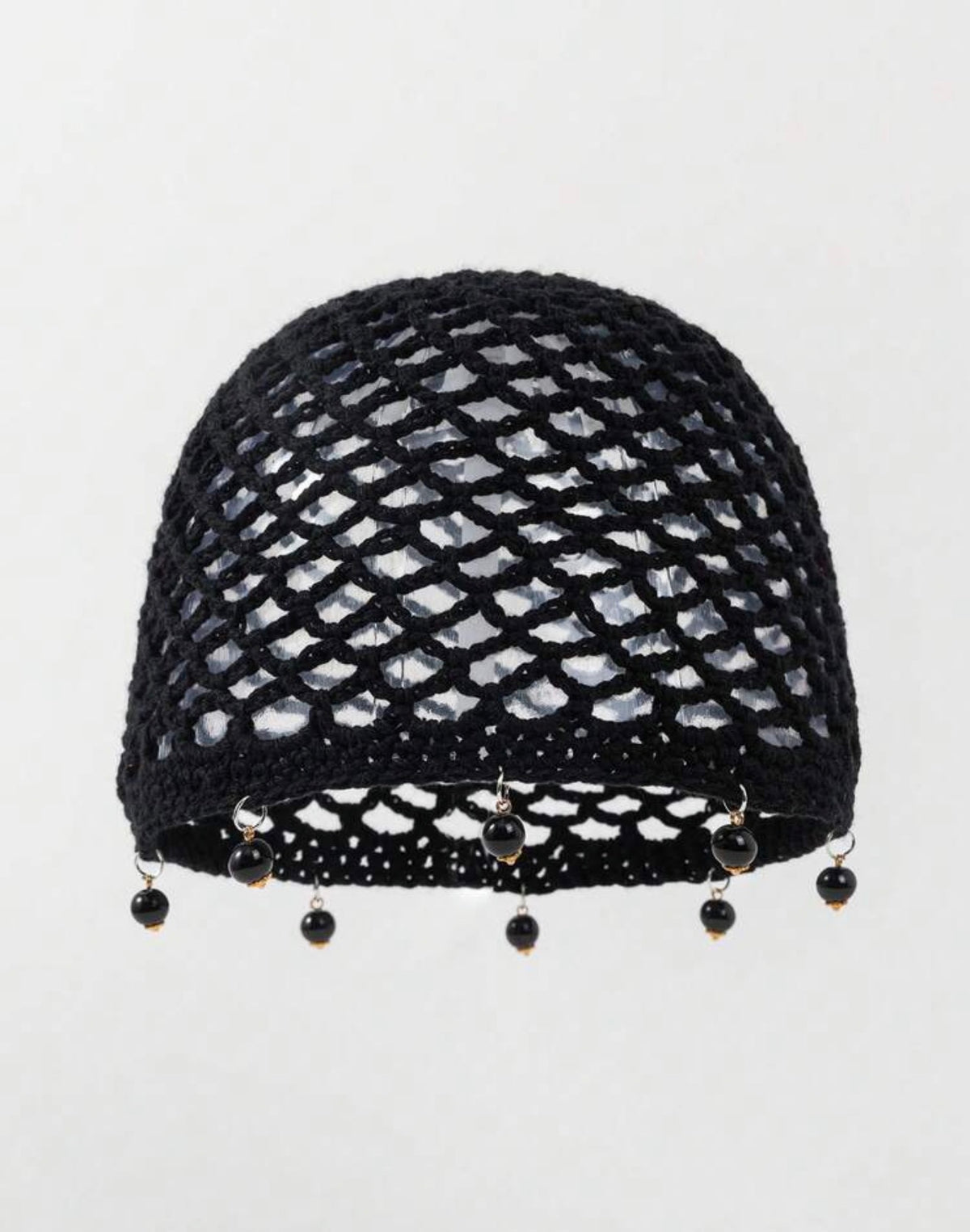 Pearl-Embellished Crochet Bonnet