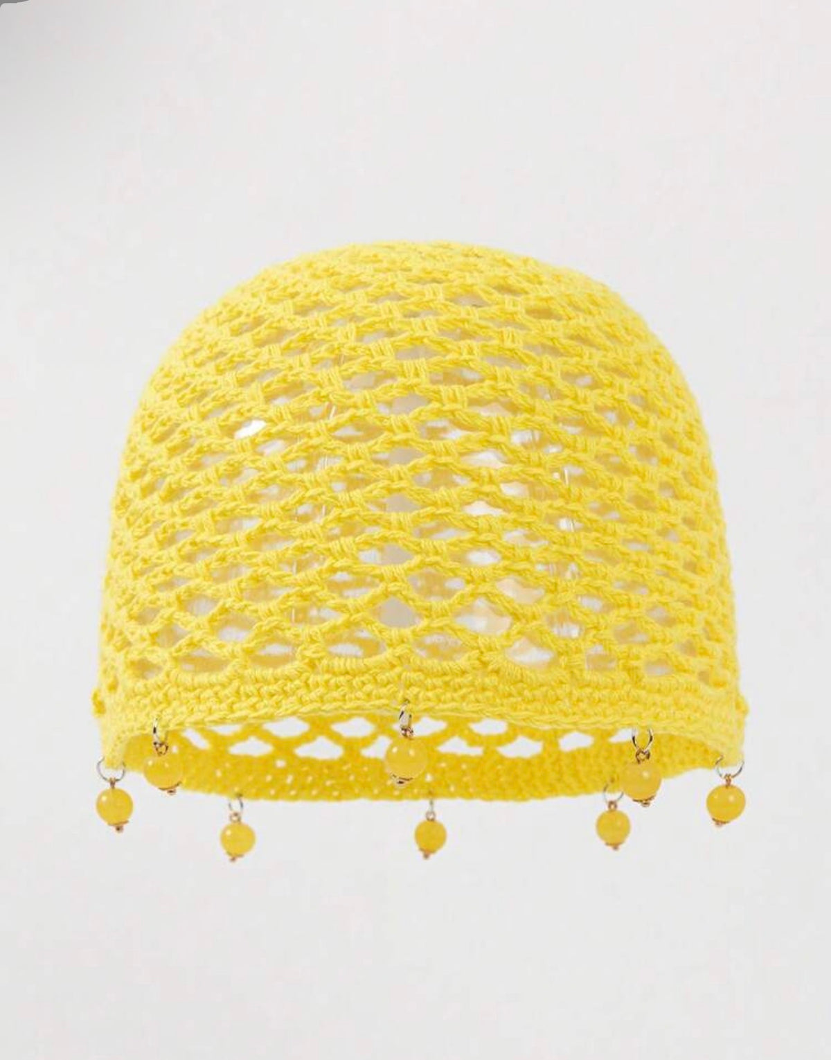 Pearl-Embellished Crochet Bonnet