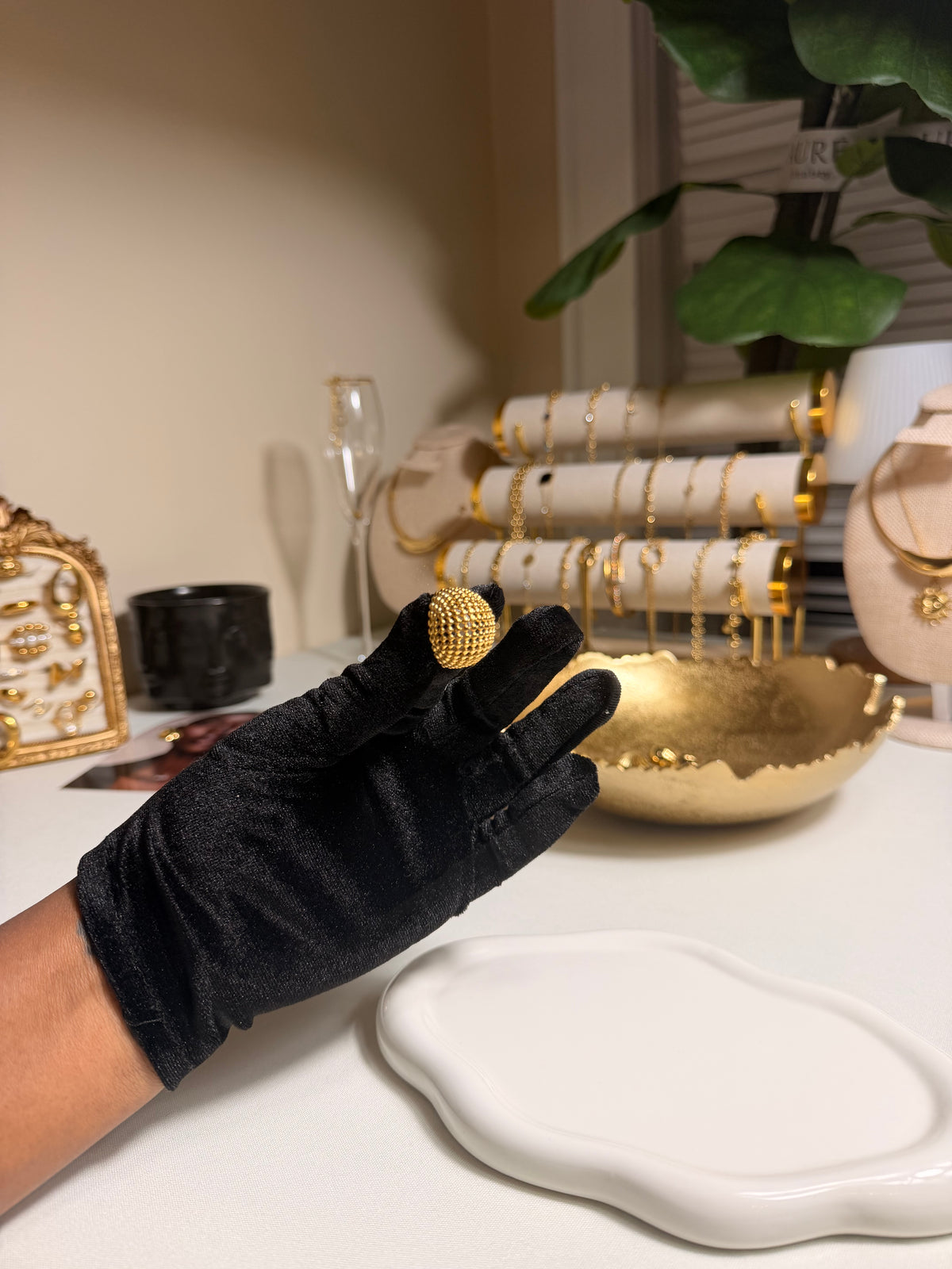 Gold PVD Mesh Ring