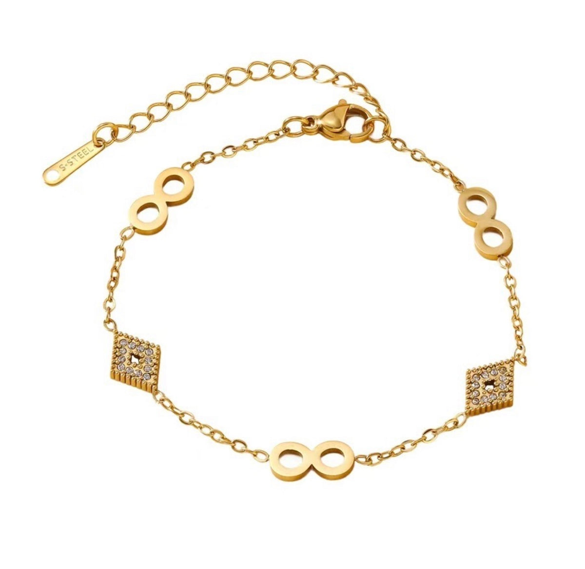 Infinity Rhombus Crystal Bracelet