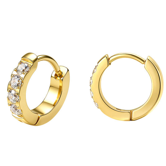 Gold-Tone Crystal Hoop Earrings