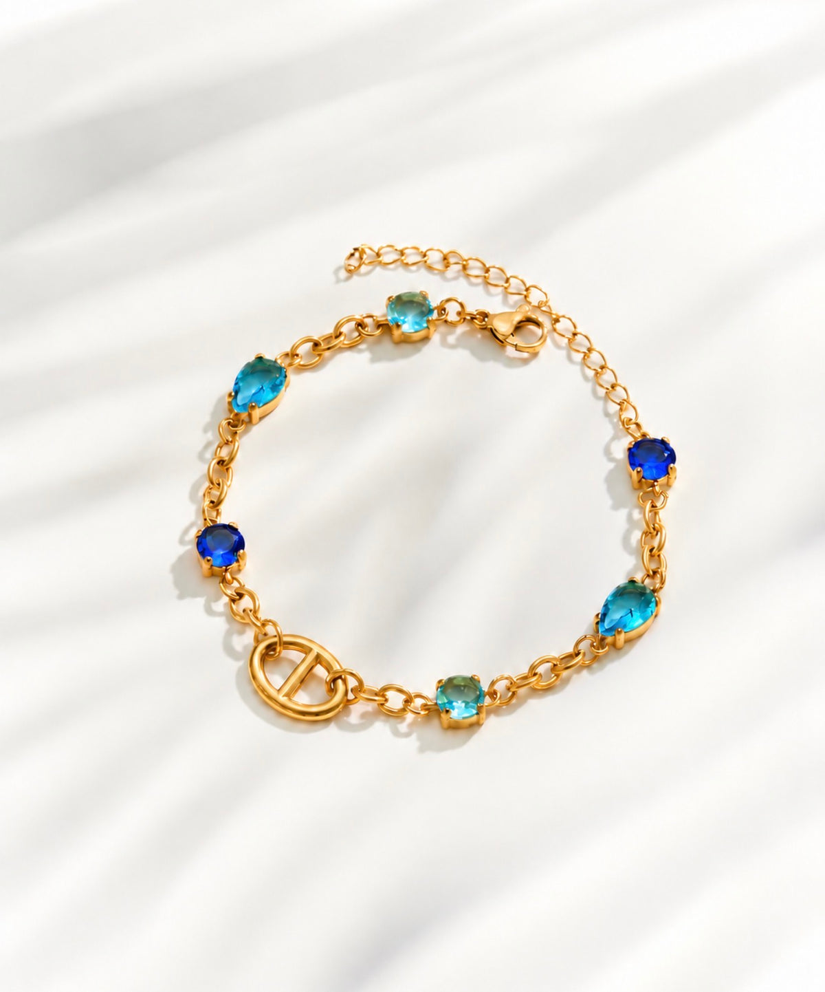 Luxury Multicolor Zircon 18K Gold-Plated Bracelet