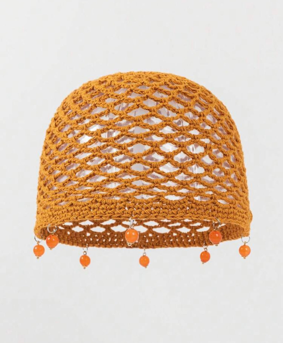 Pearl-Embellished Crochet Bonnet