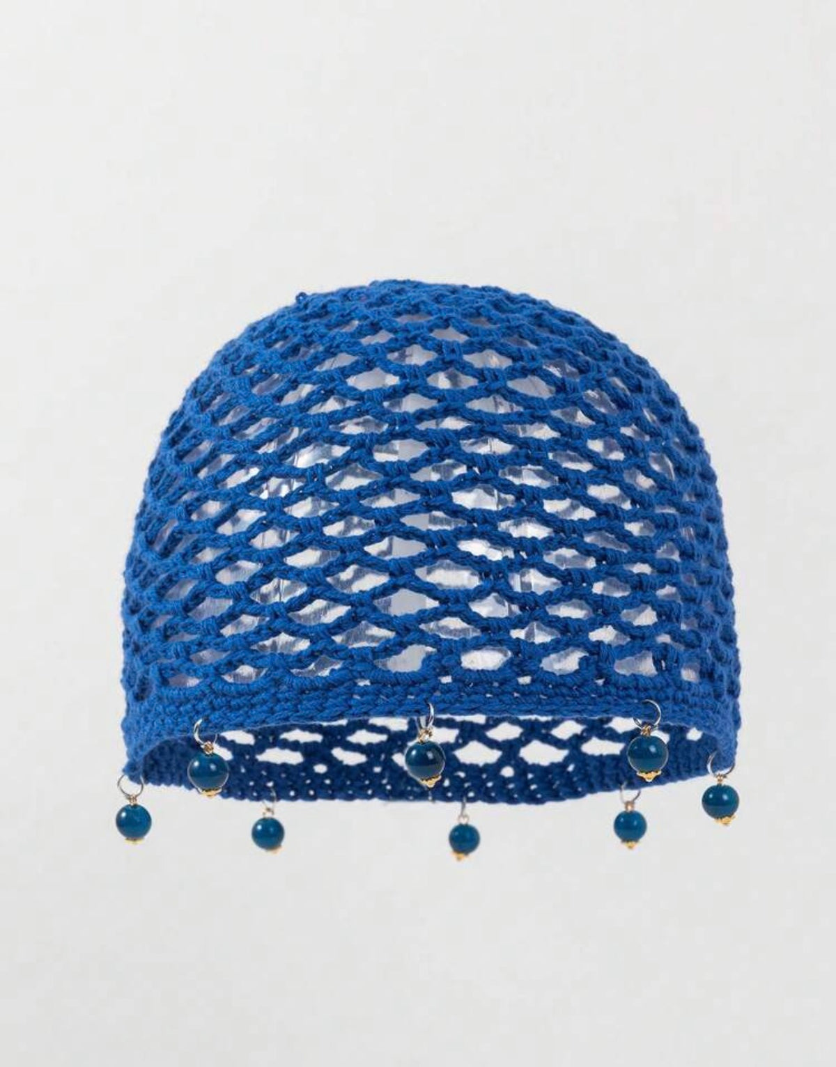 Pearl-Embellished Crochet Bonnet