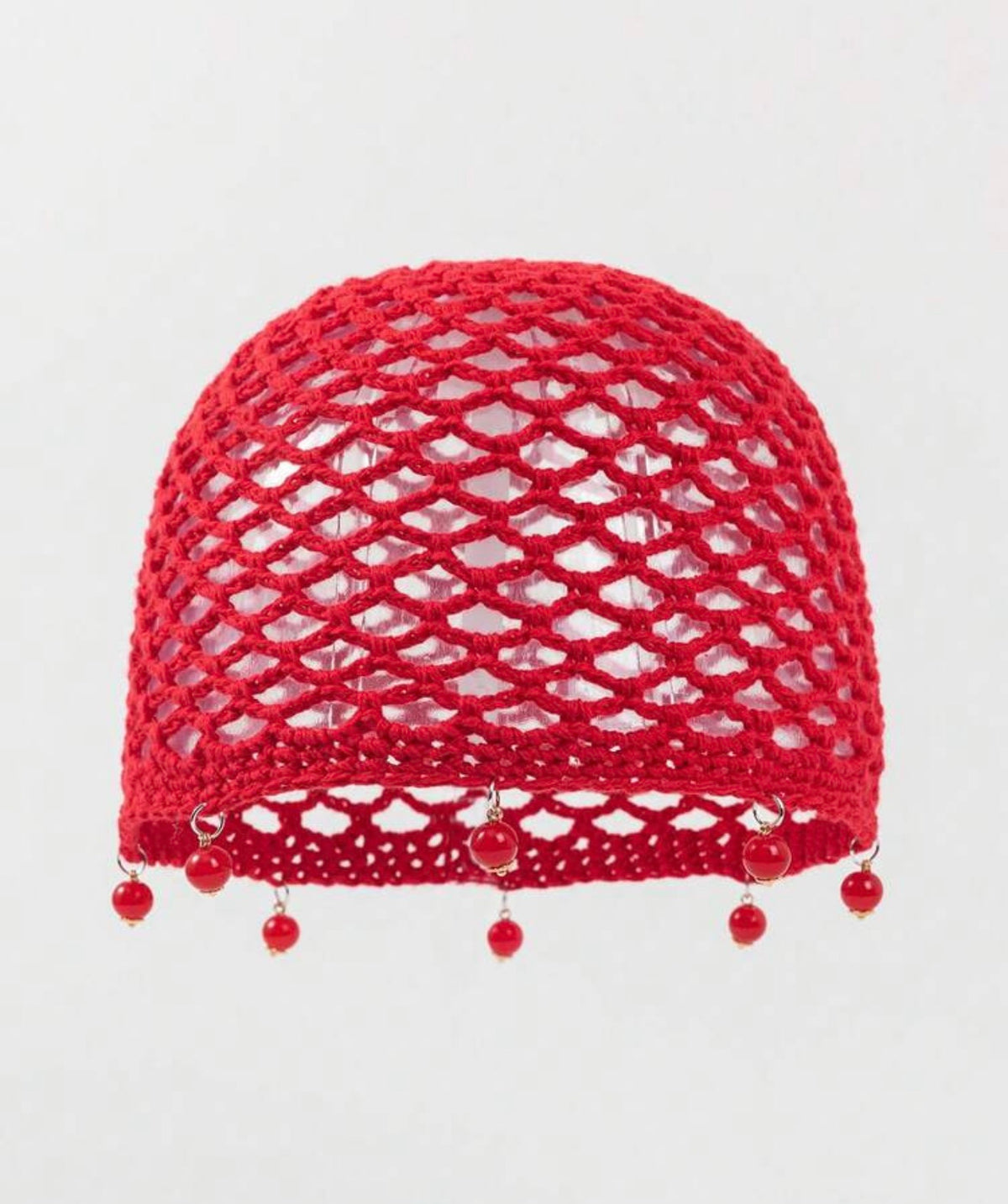 Pearl-Embellished Crochet Bonnet