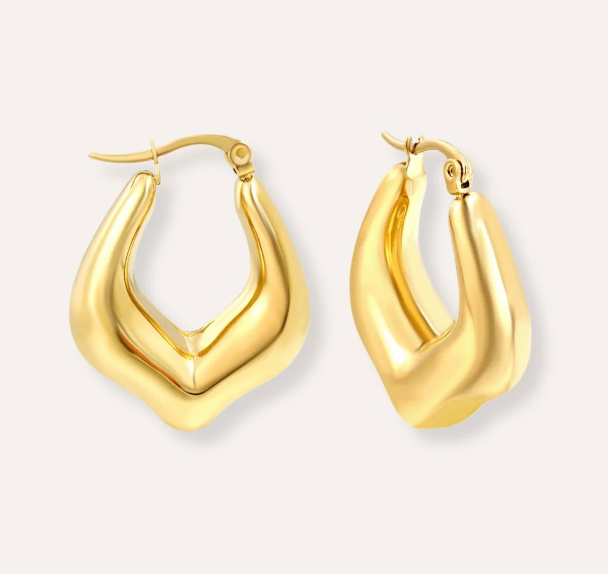 AURÉ Sculpted Gold-Tone Hoop Earrings