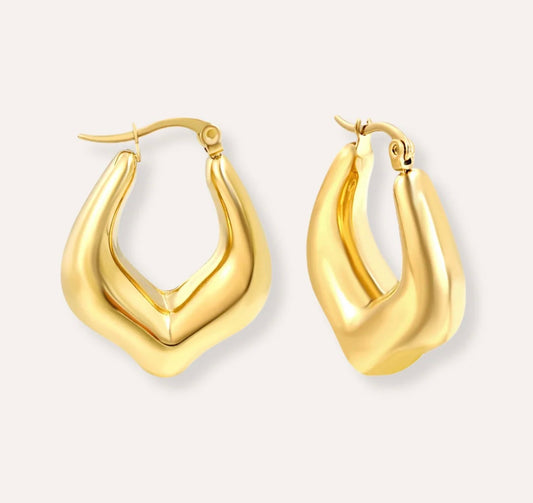 AURÉ Sculpted Gold-Tone Hoop Earrings