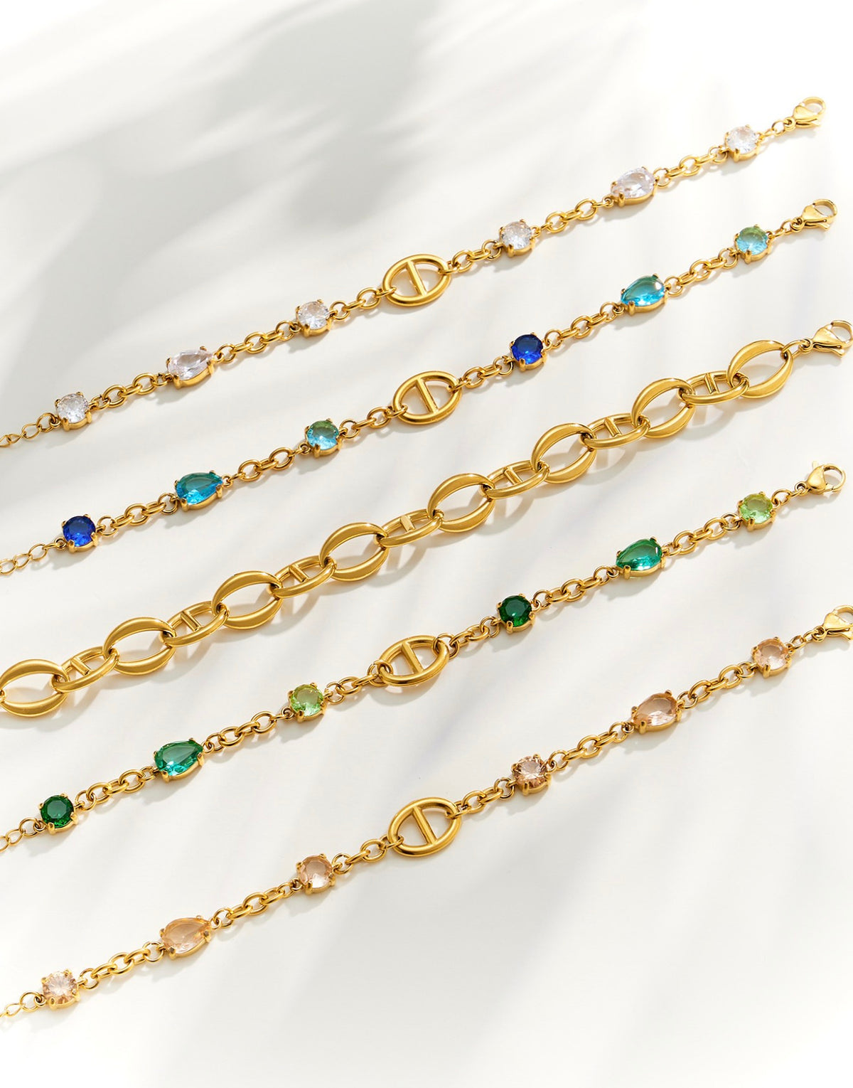 Luxury Multicolor Zircon 18K Gold-Plated Bracelet