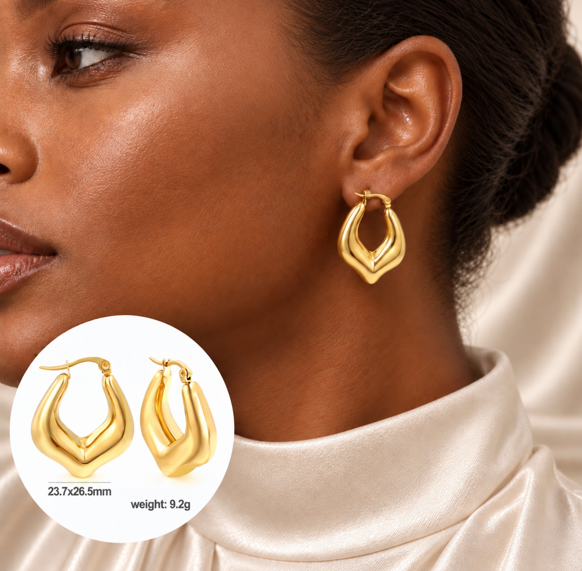 AURÉ Sculpted Gold-Tone Hoop Earrings
