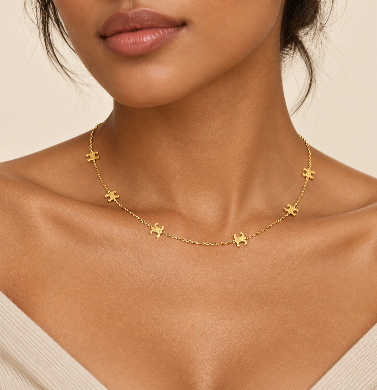 Luxury Double-C Charm Gold Necklace