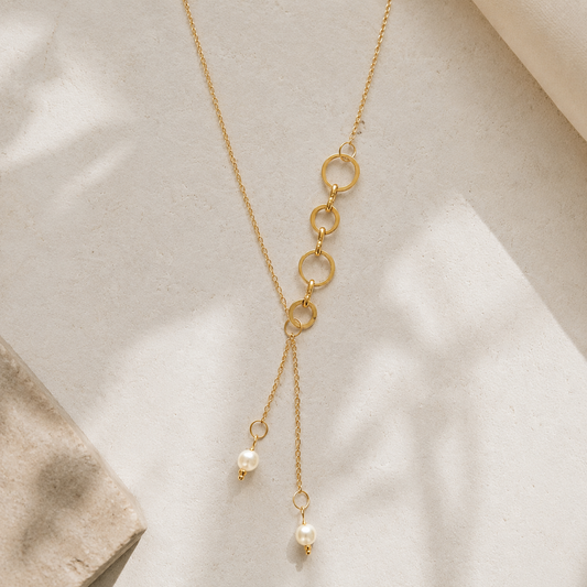 Élan Pearl Drop Lariat Necklace