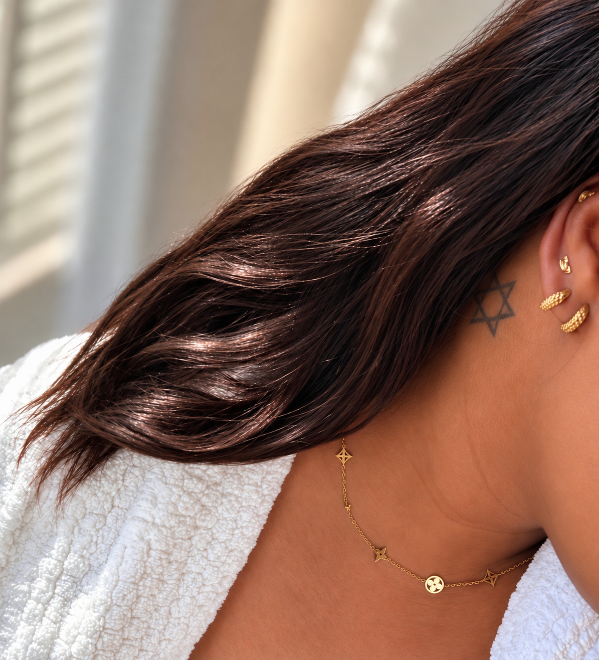 Textured Gold Huggie Hoop Earrings hypoallergenic