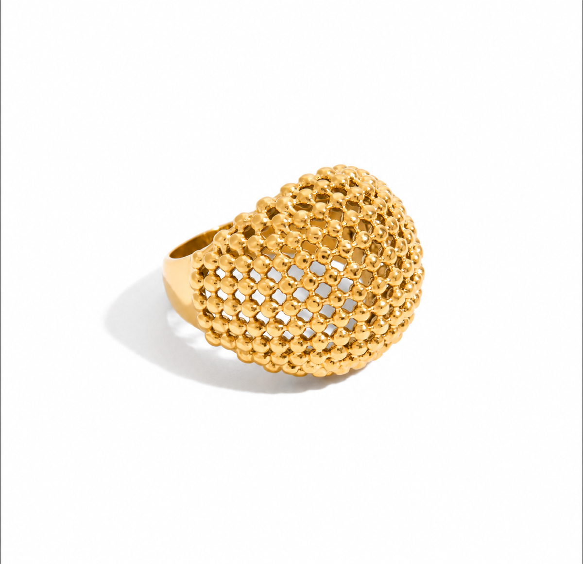 Gold PVD Mesh Ring